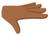 🫳🏾 palm down hand: medium-dark skin tone display on Google